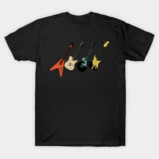 Vintage Guitars T-Shirt by Vector Deluxe